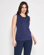 Canotta pizzo BLUE NAVY DORABELLA XL