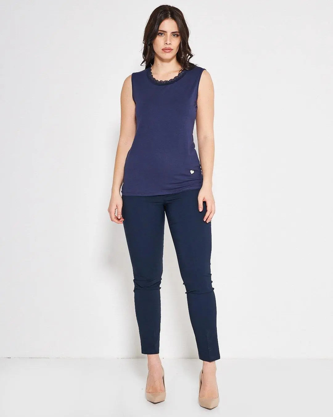 Canotta pizzo BLUE NAVY DORABELLA