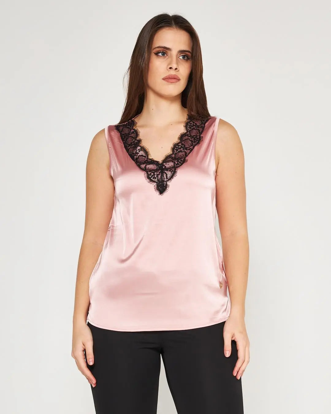 Canotta pizzo ROSA CIPRIA DORABELLA XL