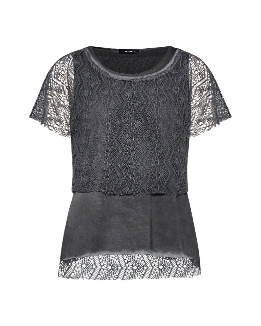 Canotta twin set in pizzo NERO IRONICA