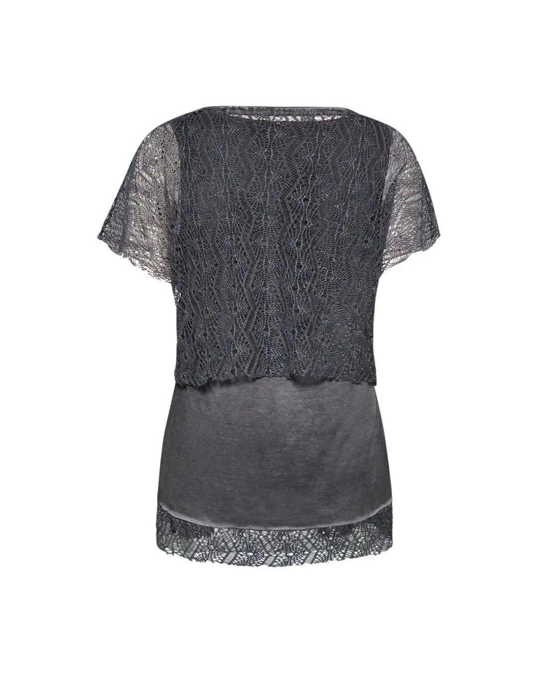 Canotta twin set in pizzo NERO IRONICA