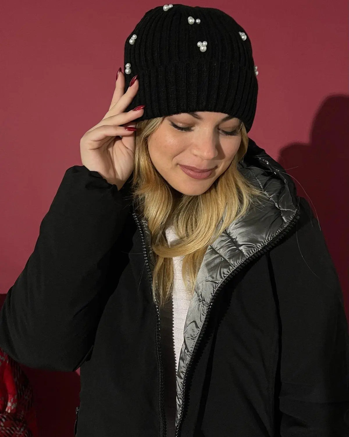 Cappello con perle BLACK DORABELLA