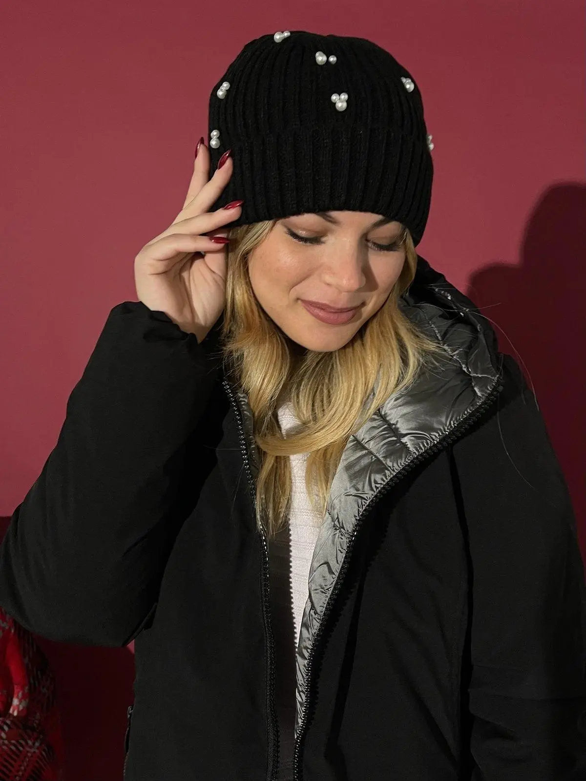 Cappello con perle BLACK DORABELLA