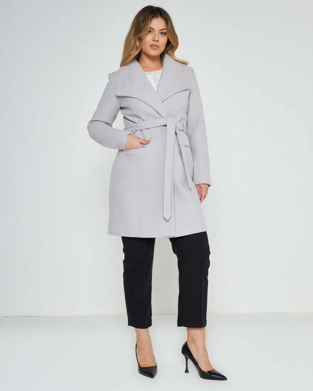 Cappotto accappatoio doppio petto GRIGIO CHIARO DORABELLA 50