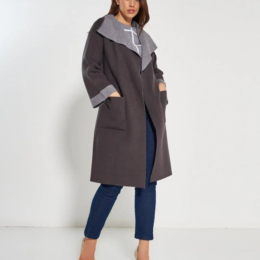 Cappotto in maglia ANTRACITE DORABELLA XL