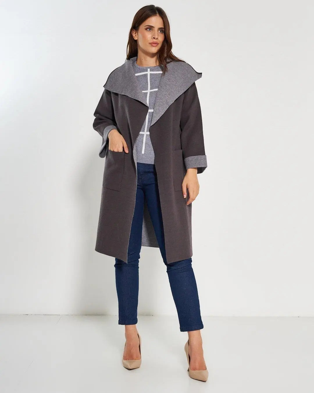 Cappotto in maglia ANTRACITE DORABELLA