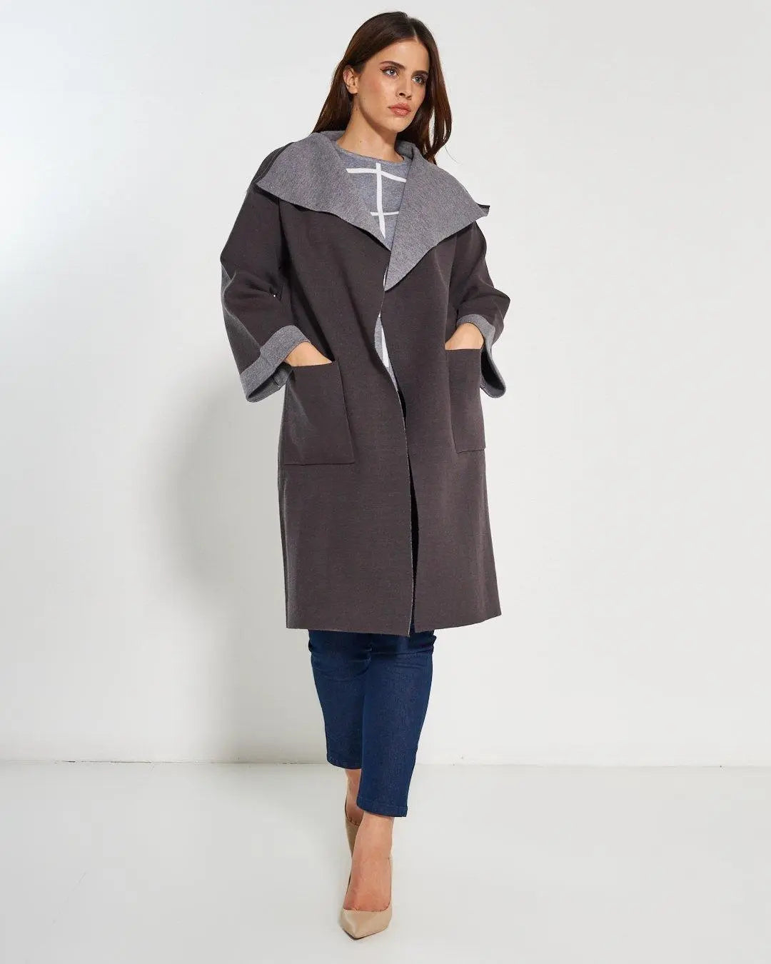Cappotto in maglia ANTRACITE DORABELLA