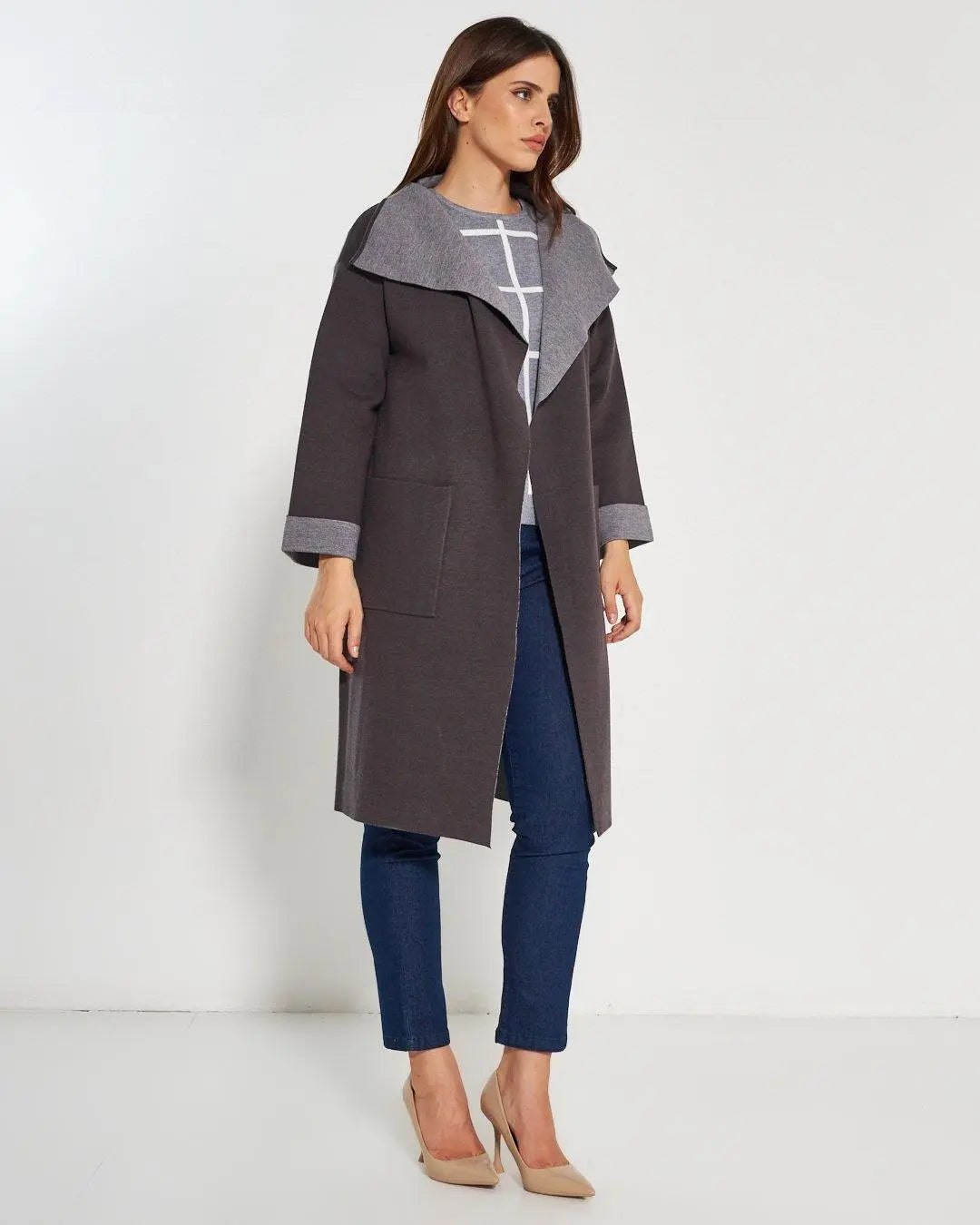 Cappotto in maglia ANTRACITE DORABELLA