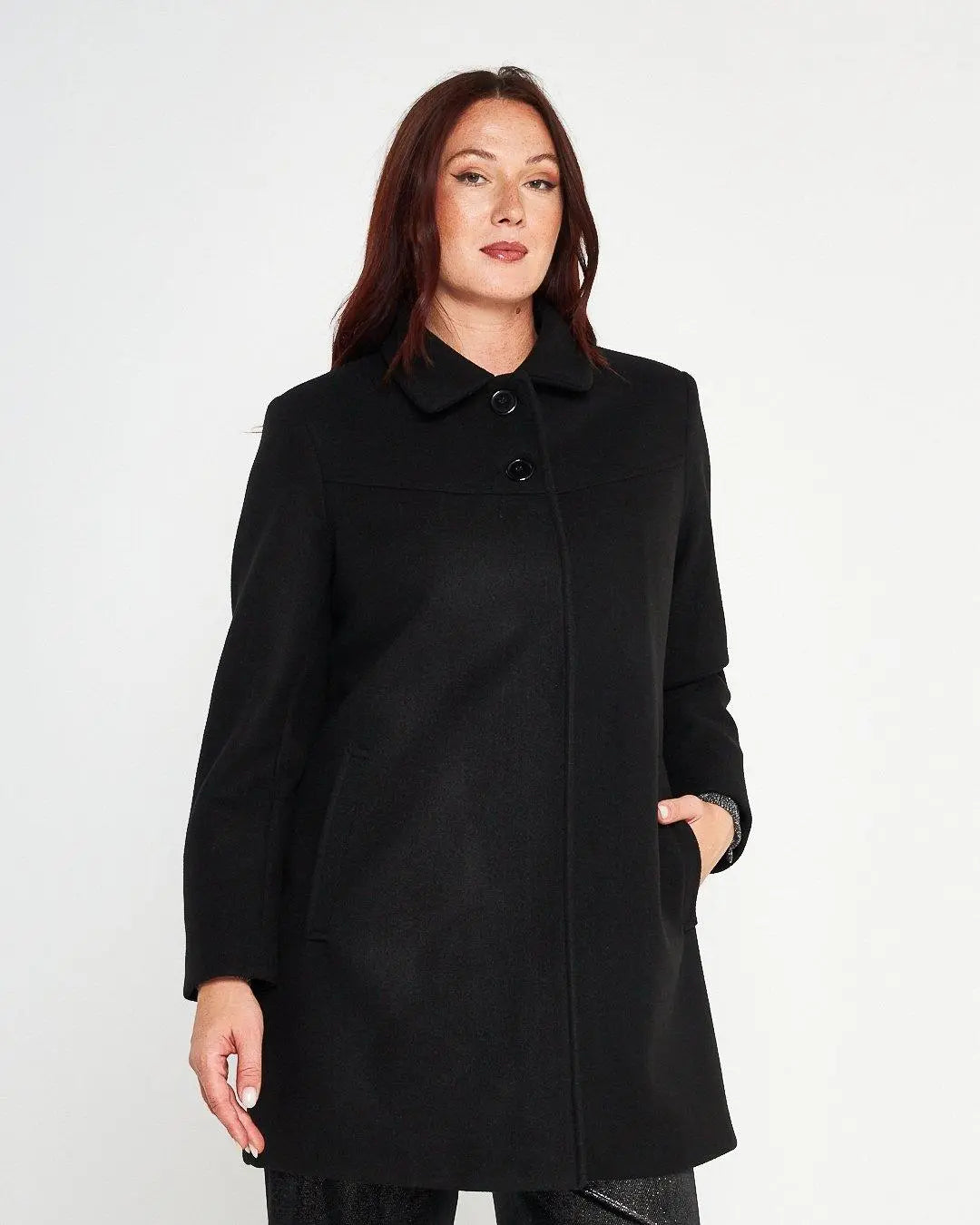 Cappotto linea ad A NERO DORABELLA PIU'