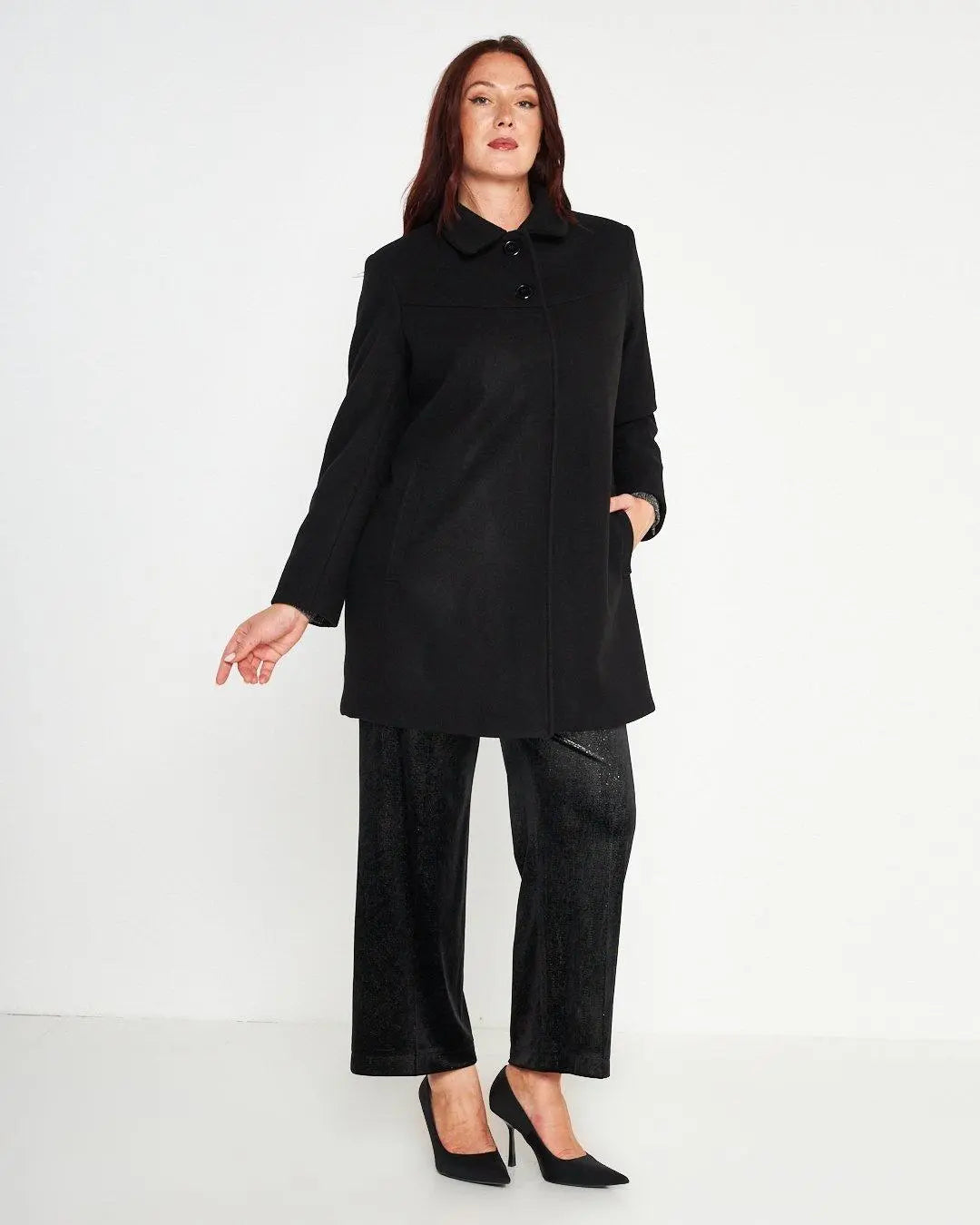 Cappotto linea ad A NERO DORABELLA PIU'