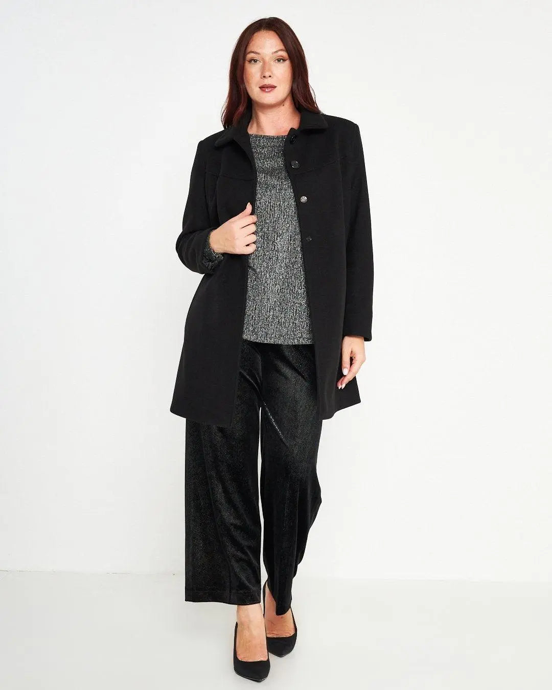 Cappotto linea ad A NERO DORABELLA PIU'