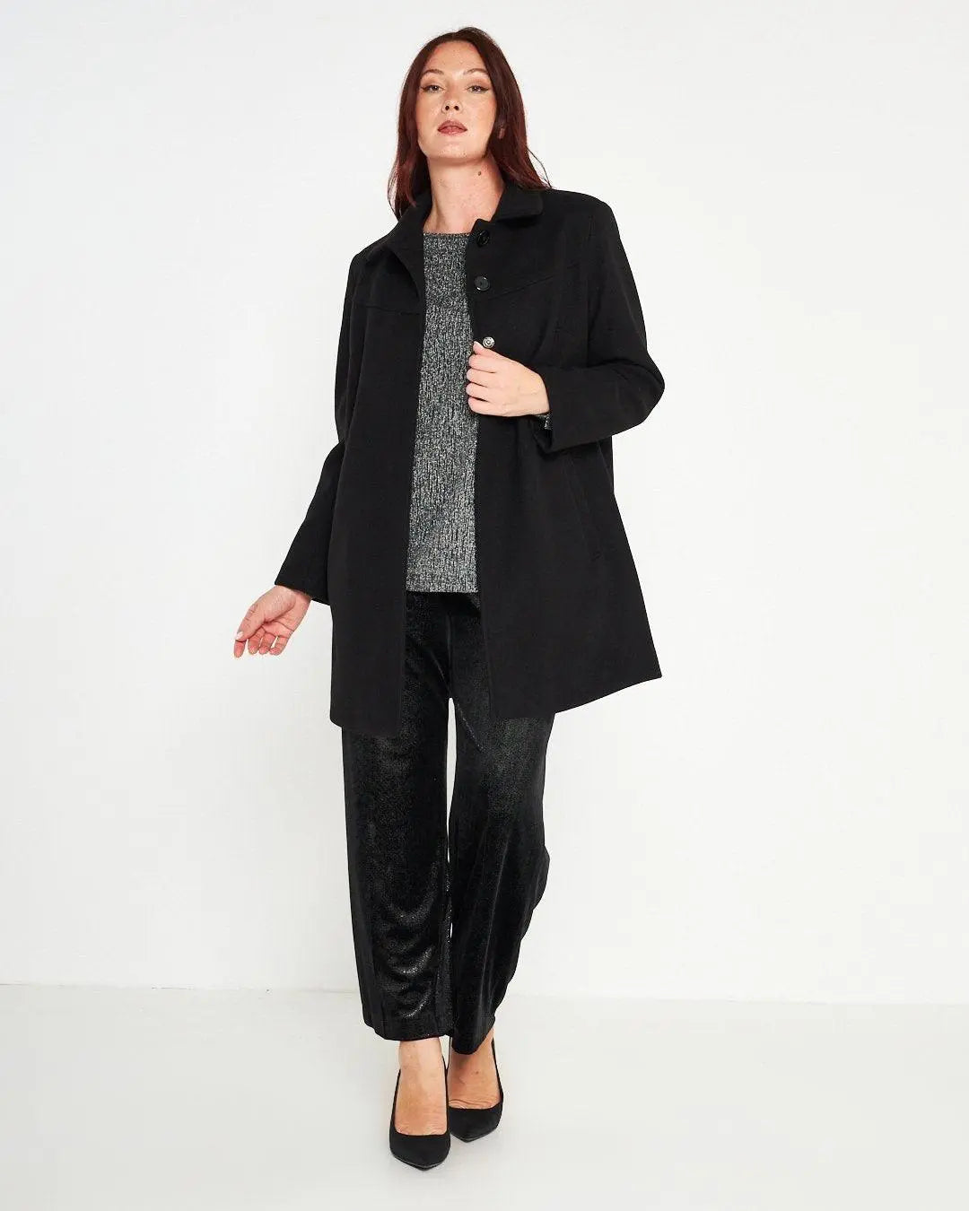 Cappotto linea ad A NERO DORABELLA PIU'