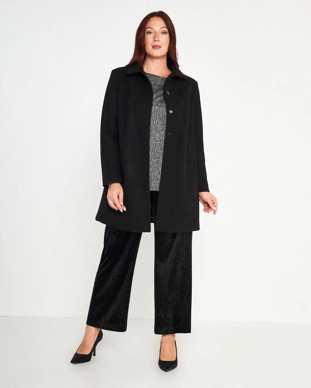 Cappotto linea ad A NERO DORABELLA PIU'