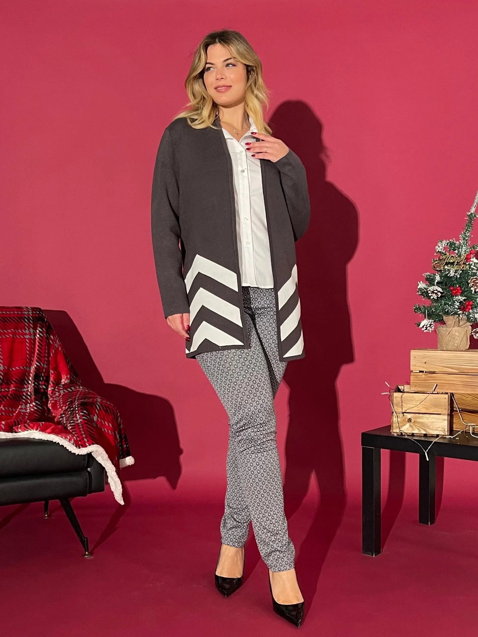 Cappotto maglia ANTRACITE DORABELLA XL