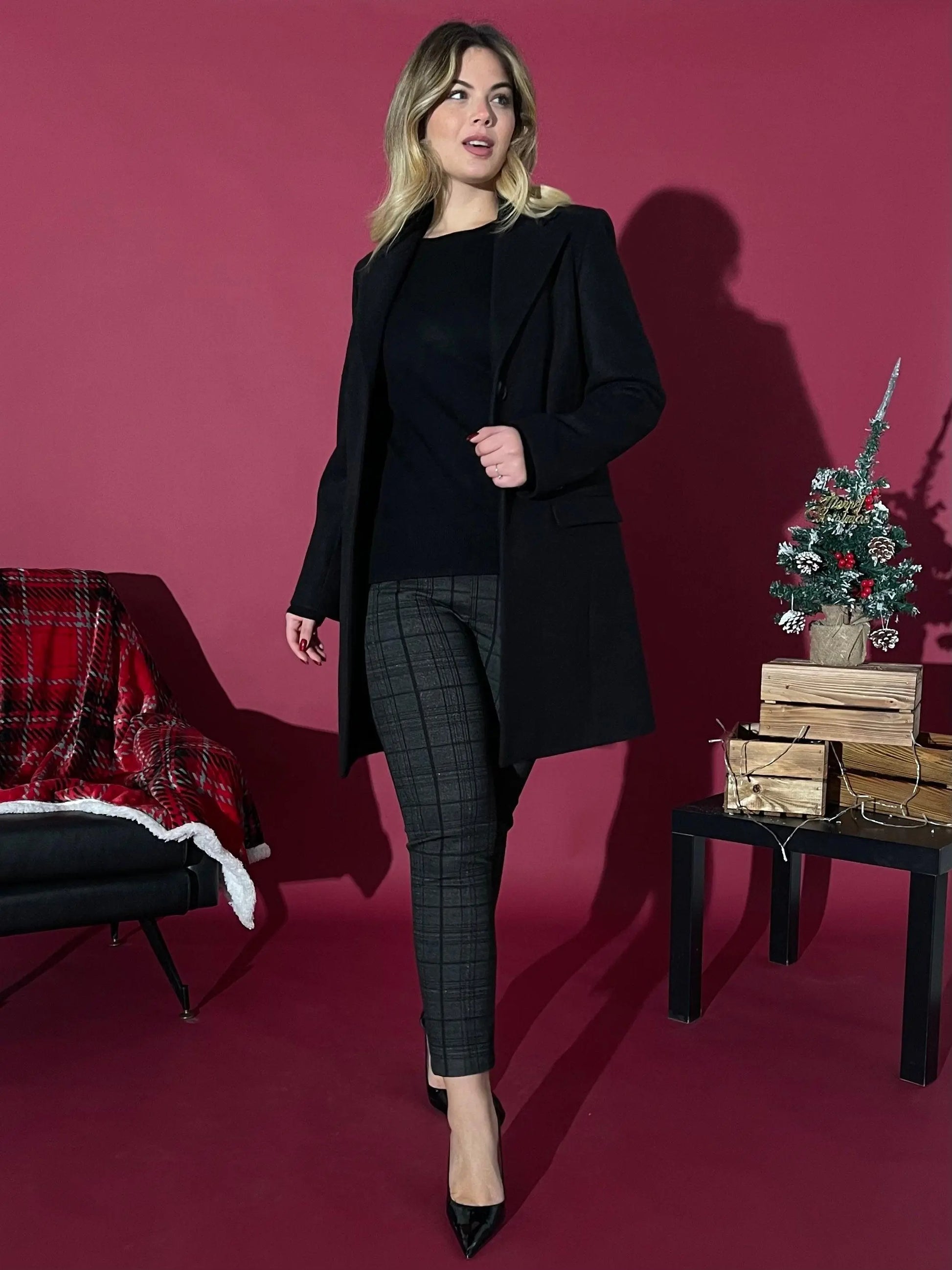 Cappotto monopetto NERO DORABELLA XXL