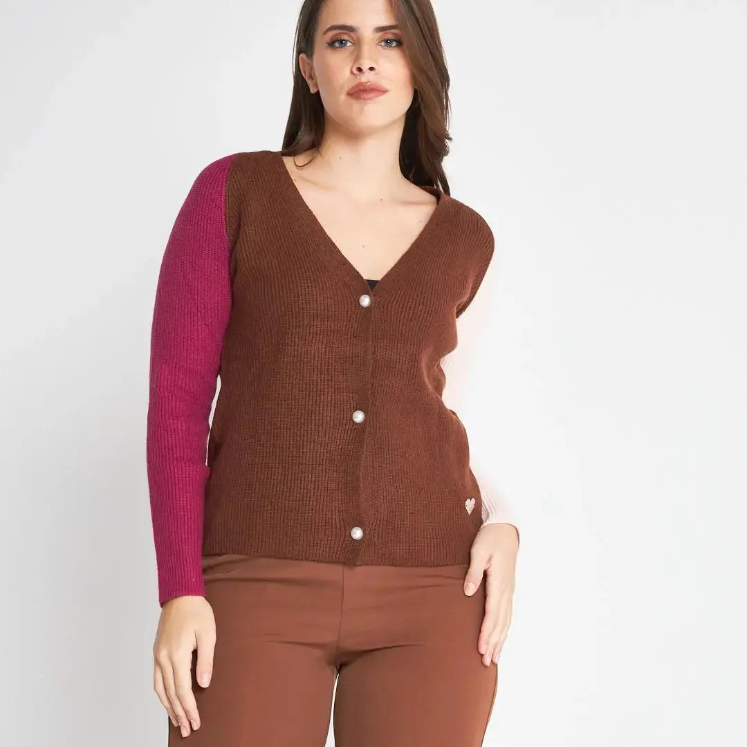 Cardigan a costa inglese CACAO DORABELLA XL