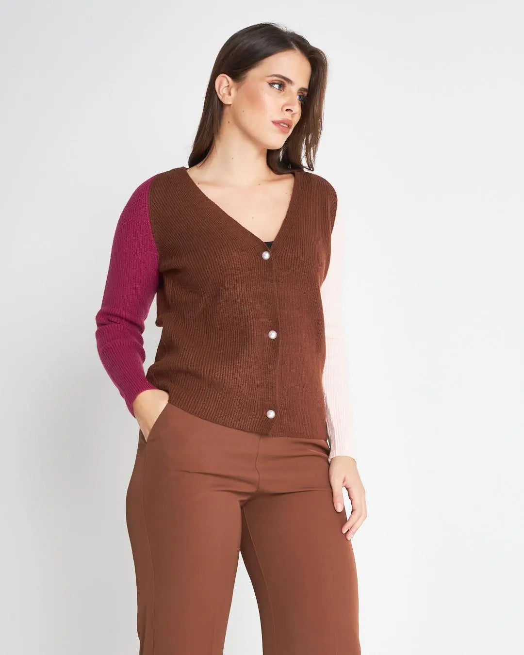 Cardigan a costa inglese CACAO DORABELLA