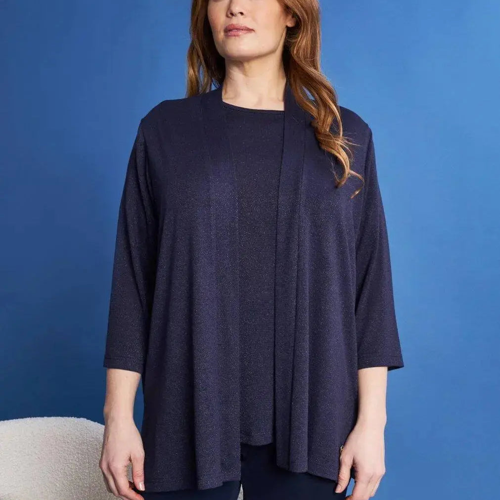 Cardigan aperto in maglia lurex di misto viscosa BLU DORABELLA PIU' 49