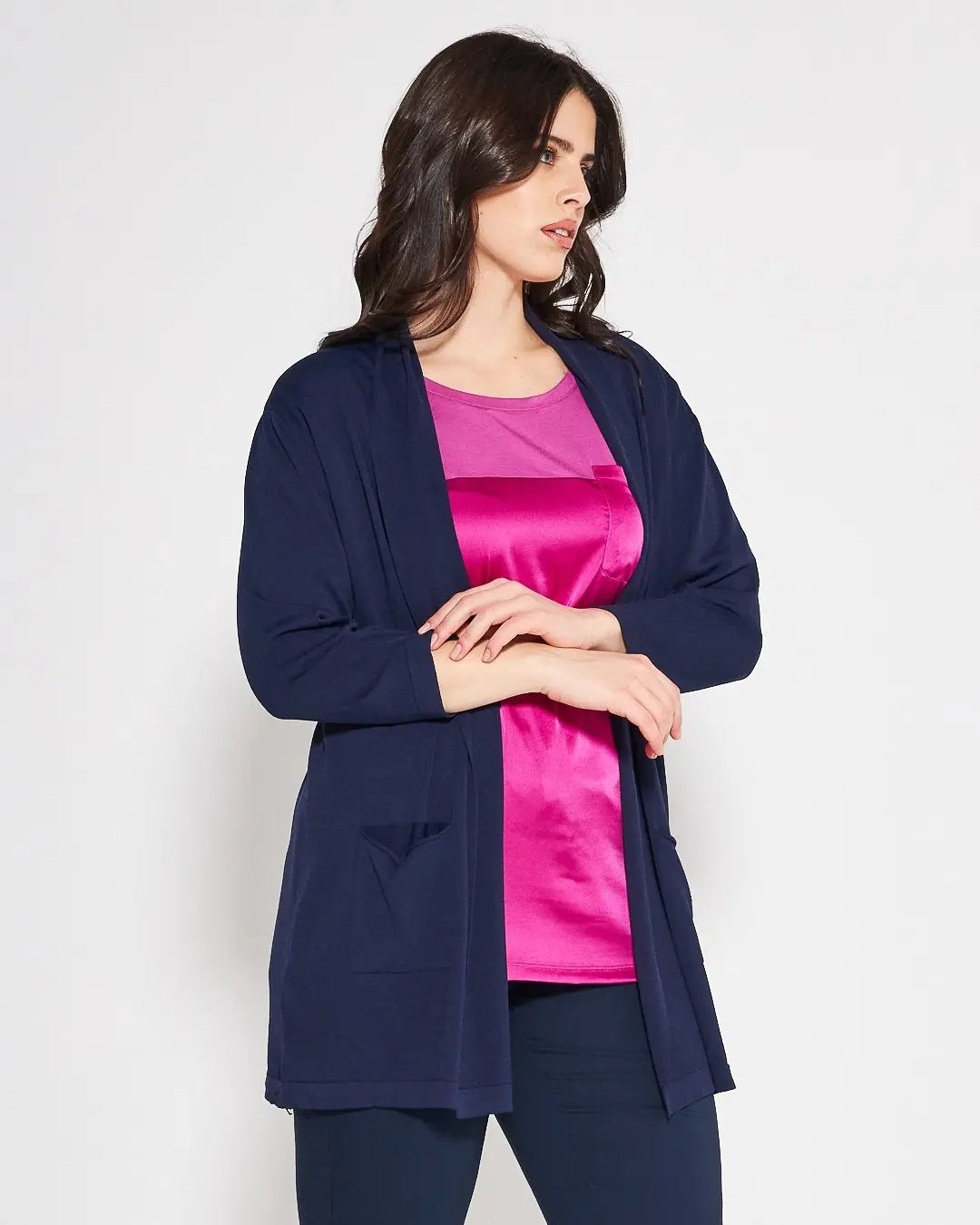 Cardigan basic BLUE NAVY DORABELLA PIU'
