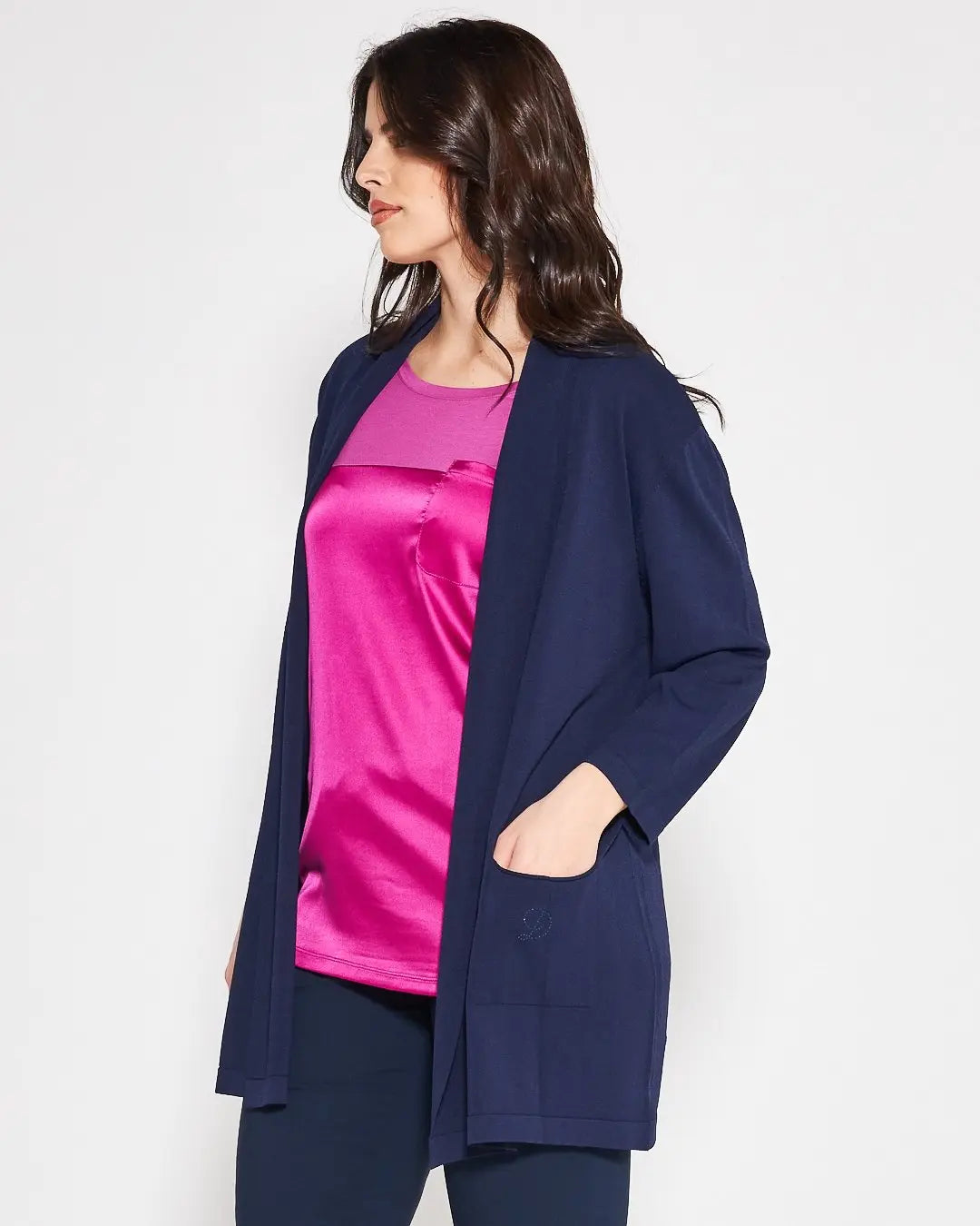 Cardigan basic BLUE NAVY DORABELLA PIU'