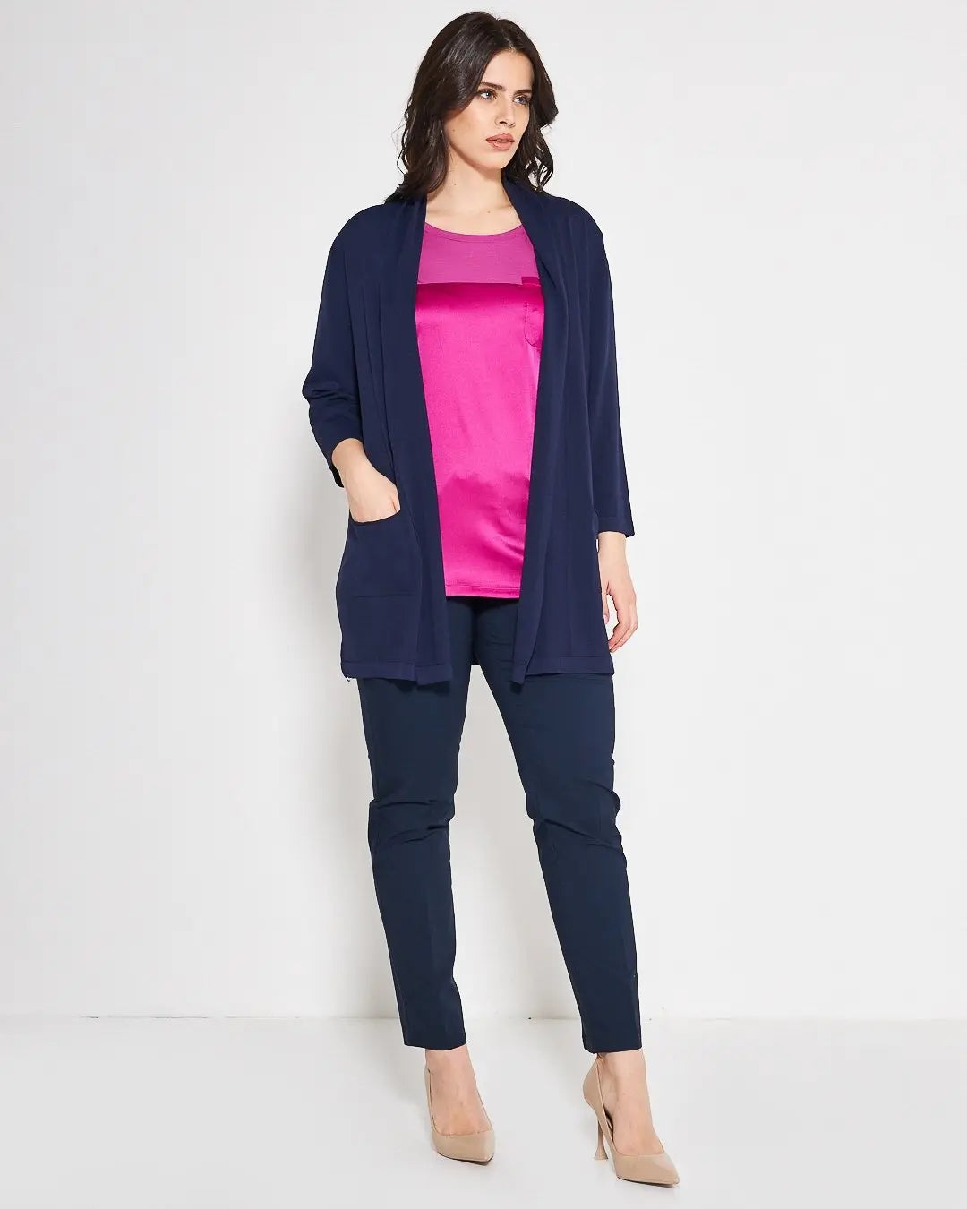 Cardigan basic BLUE NAVY DORABELLA PIU'