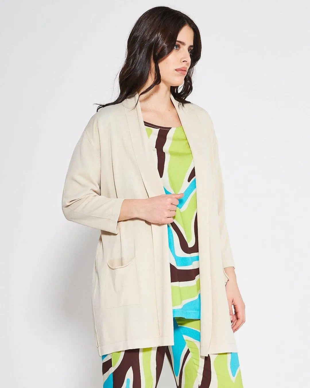 Cardigan basic LIGHT BEIGE DORABELLA PIU'