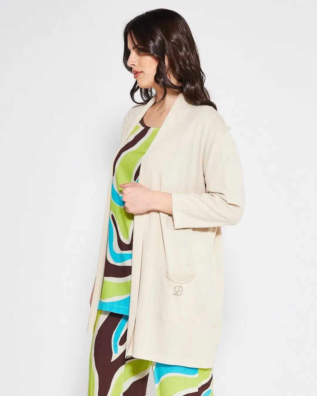 Cardigan basic LIGHT BEIGE DORABELLA PIU'