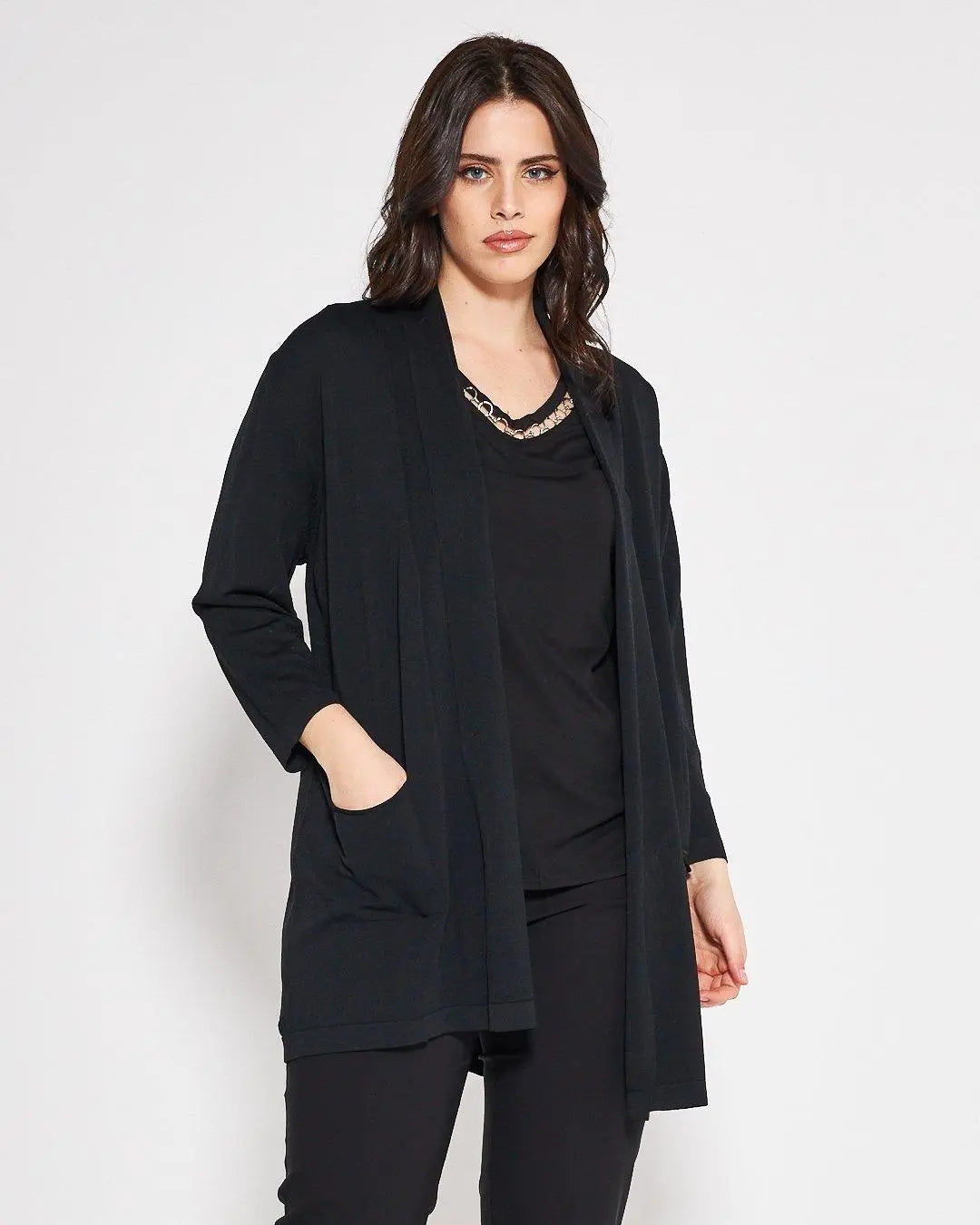 Cardigan basic NERO DORABELLA PIU' XXXL