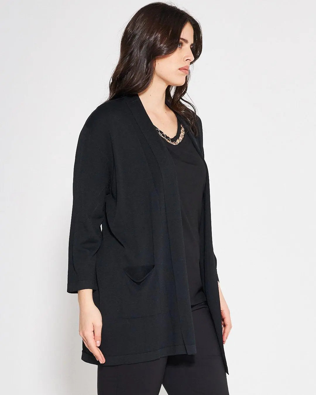Cardigan basic NERO DORABELLA PIU'