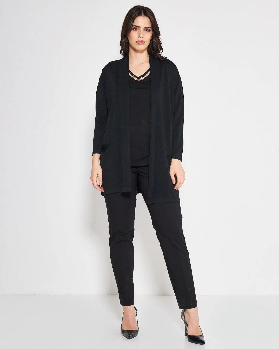 Cardigan basic NERO DORABELLA PIU'