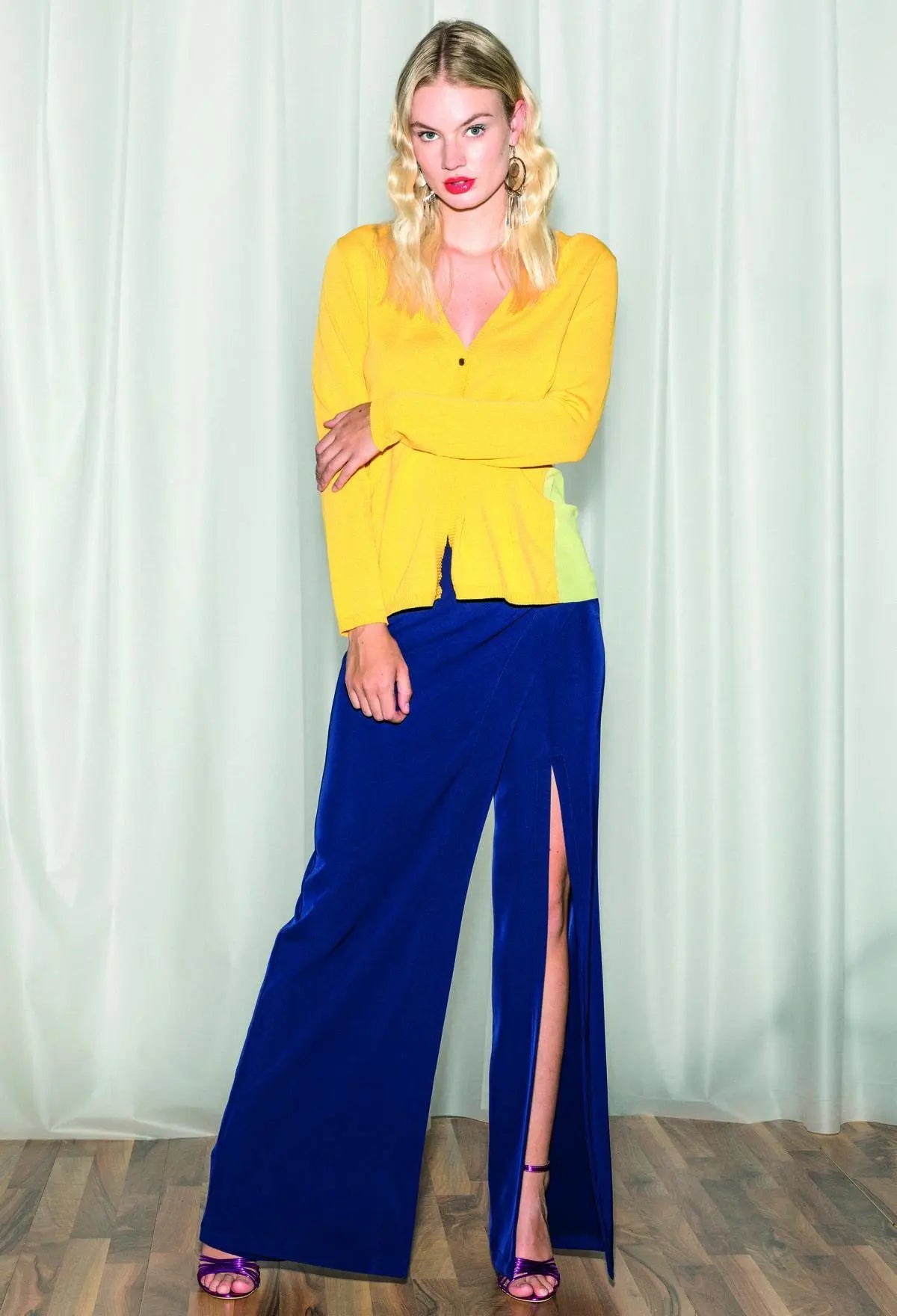 Cardigan basic SENAPE IRONICA