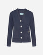 Cardigan bottone gioiello BLUE LAVAGNA DORABELLA
