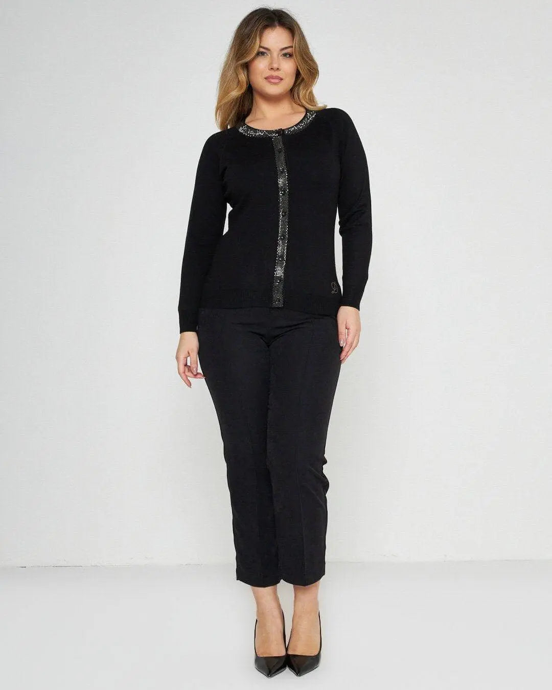 Cardigan con bottoni NERO DORABELLA