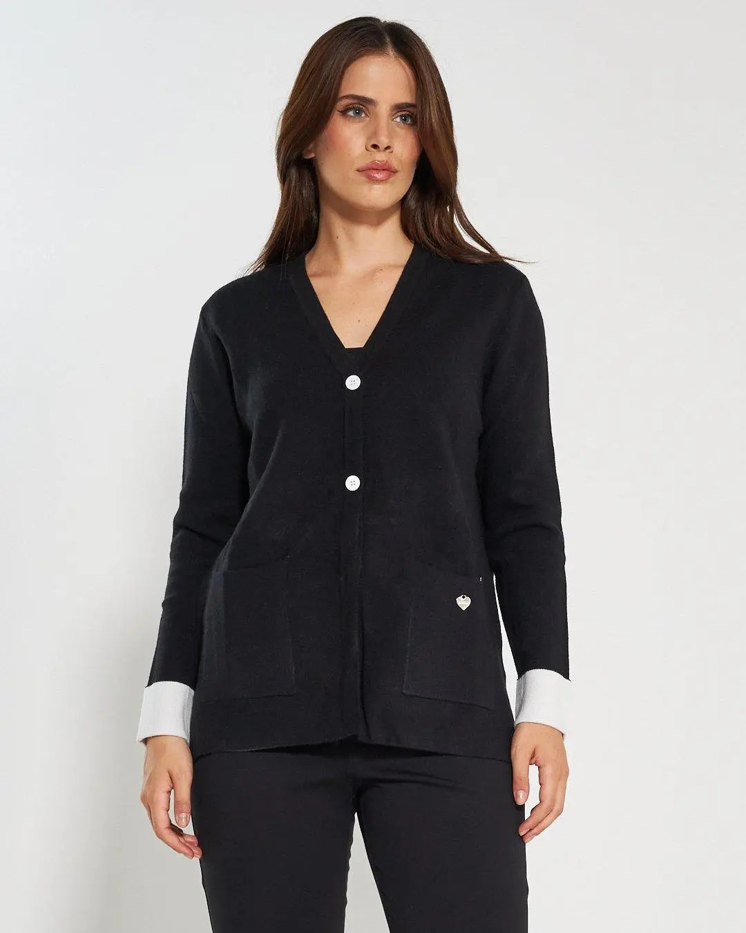 Cardigan con bottoni NERO DORABELLA PIU'