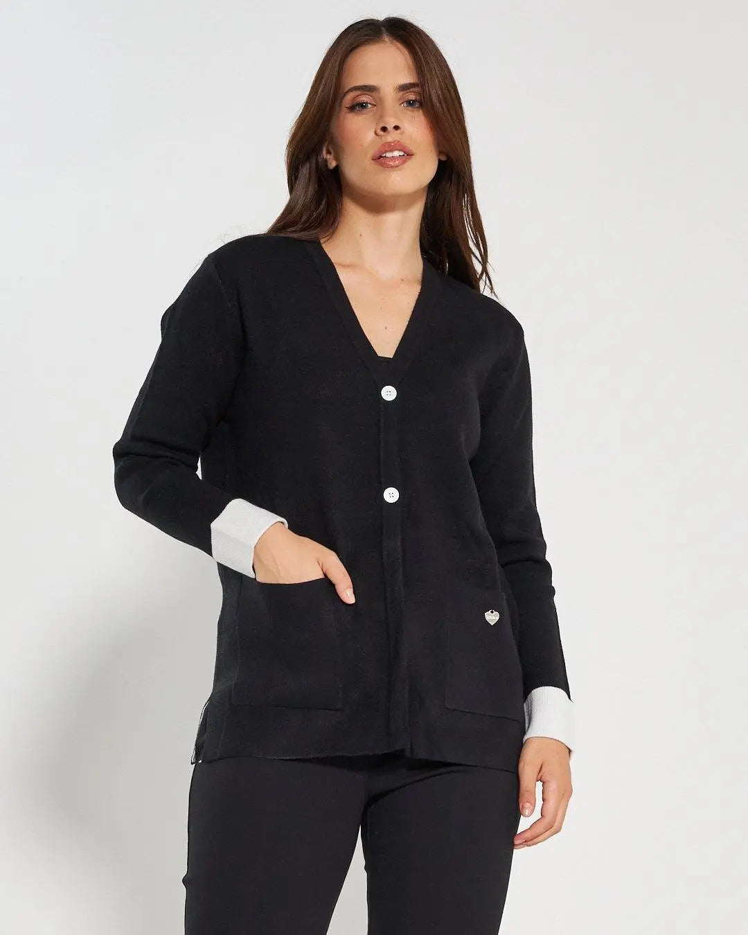 Cardigan con bottoni NERO DORABELLA PIU'