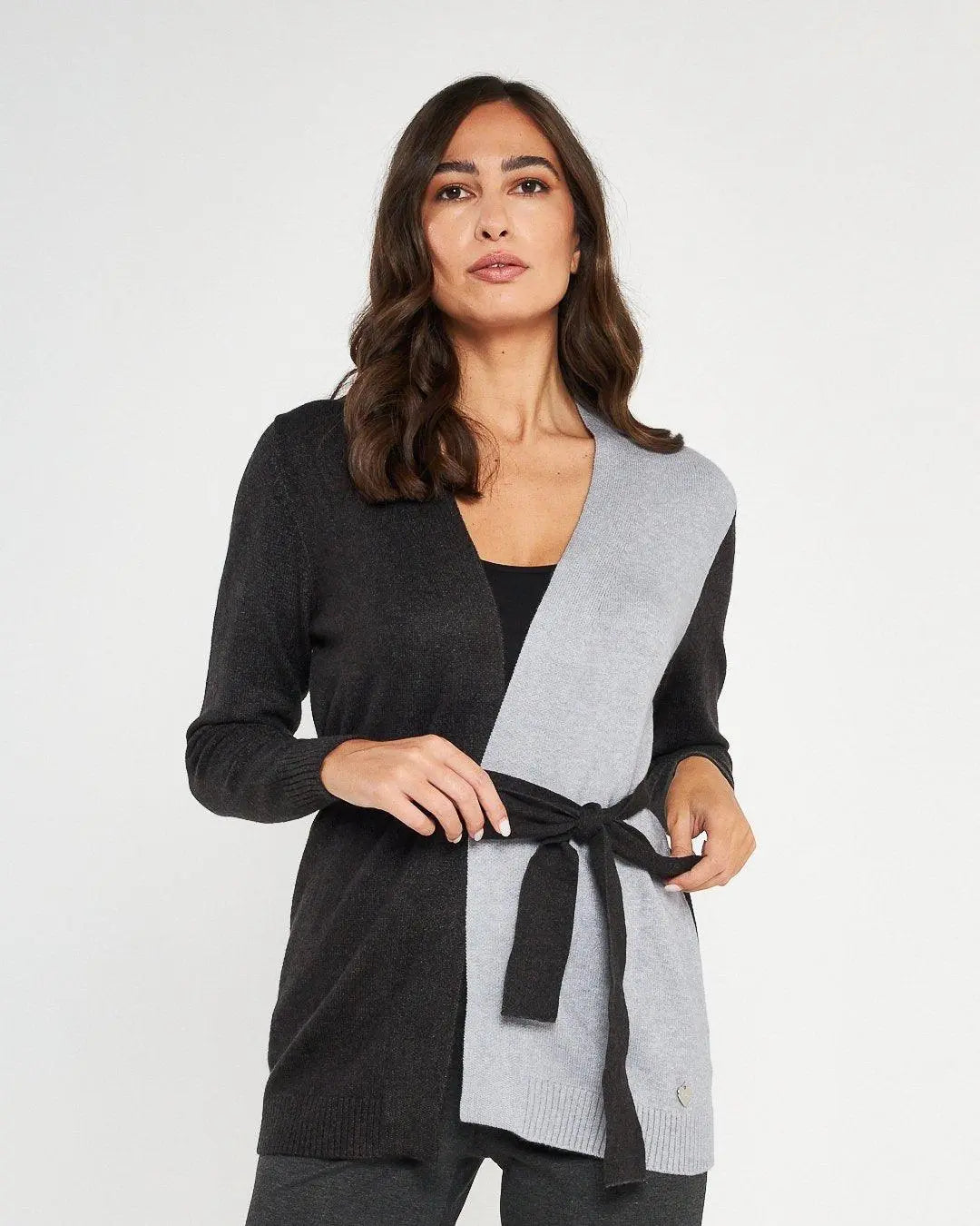 Cardigan con cintura ANTRACITE DORABELLA XL