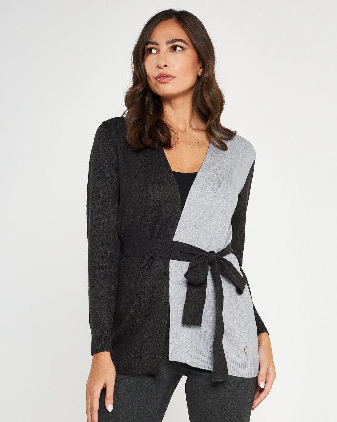 Cardigan con cintura ANTRACITE DORABELLA