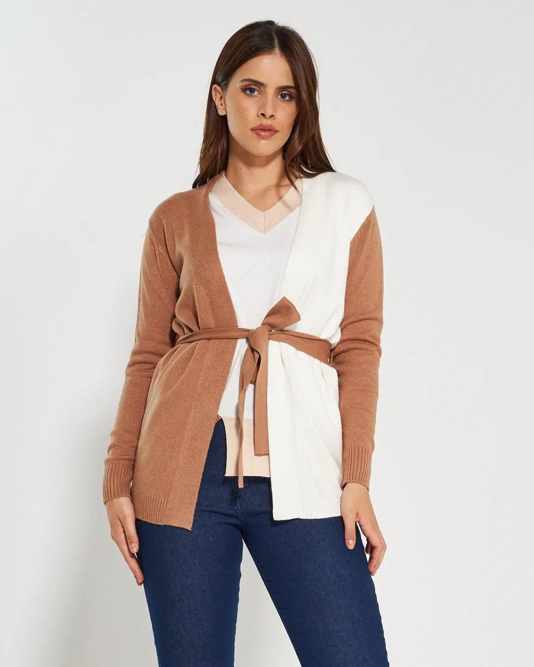 Cardigan con cintura CAMMELLO DORABELLA XL