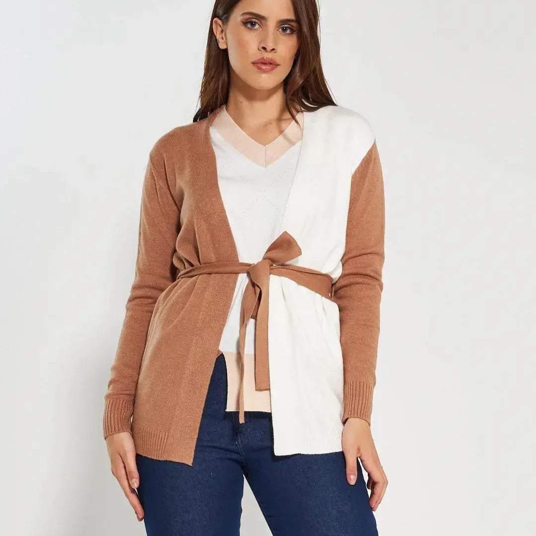 Cardigan con cintura CAMMELLO DORABELLA XL
