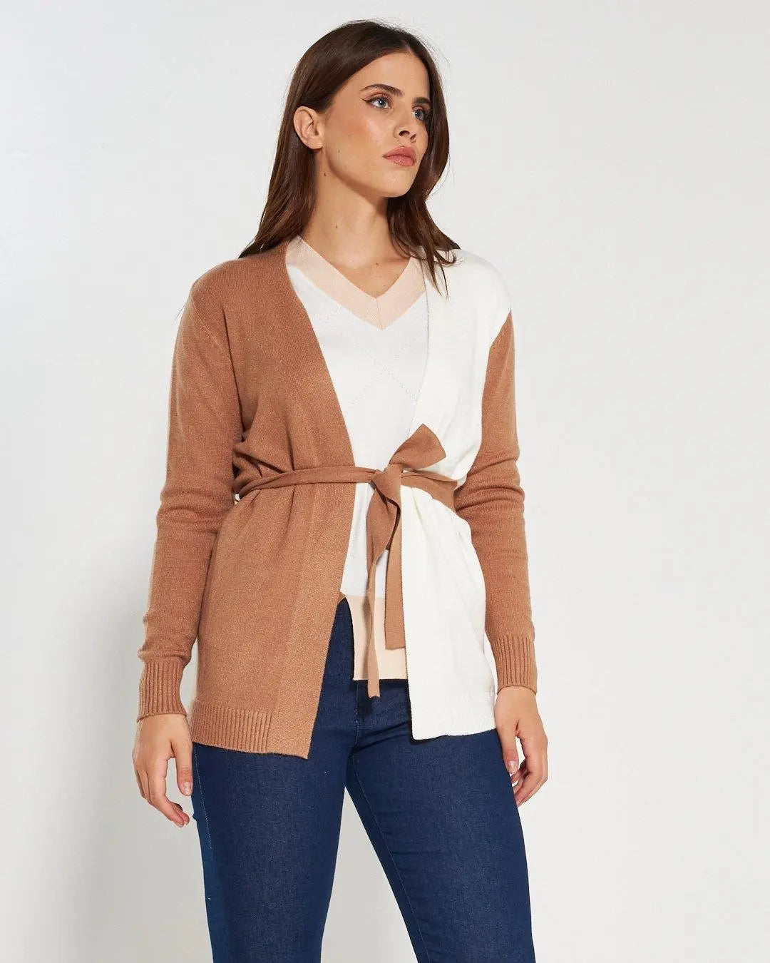 Cardigan con cintura CAMMELLO DORABELLA