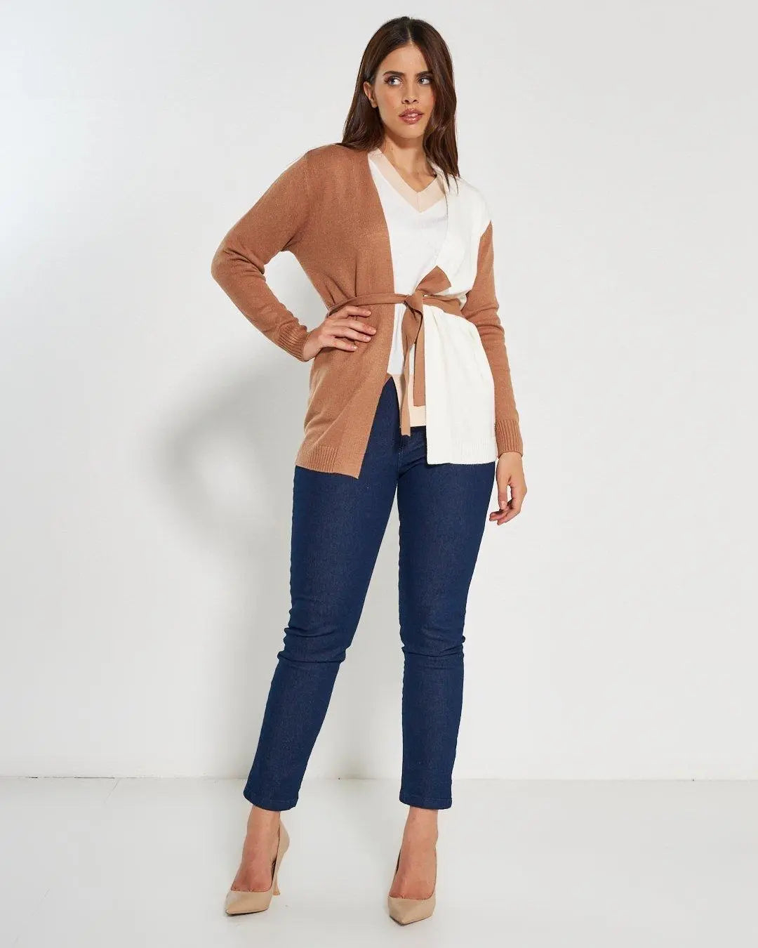 Cardigan con cintura CAMMELLO DORABELLA