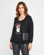 Cardigan con inserti in similpelle Nero DORABELLA XL