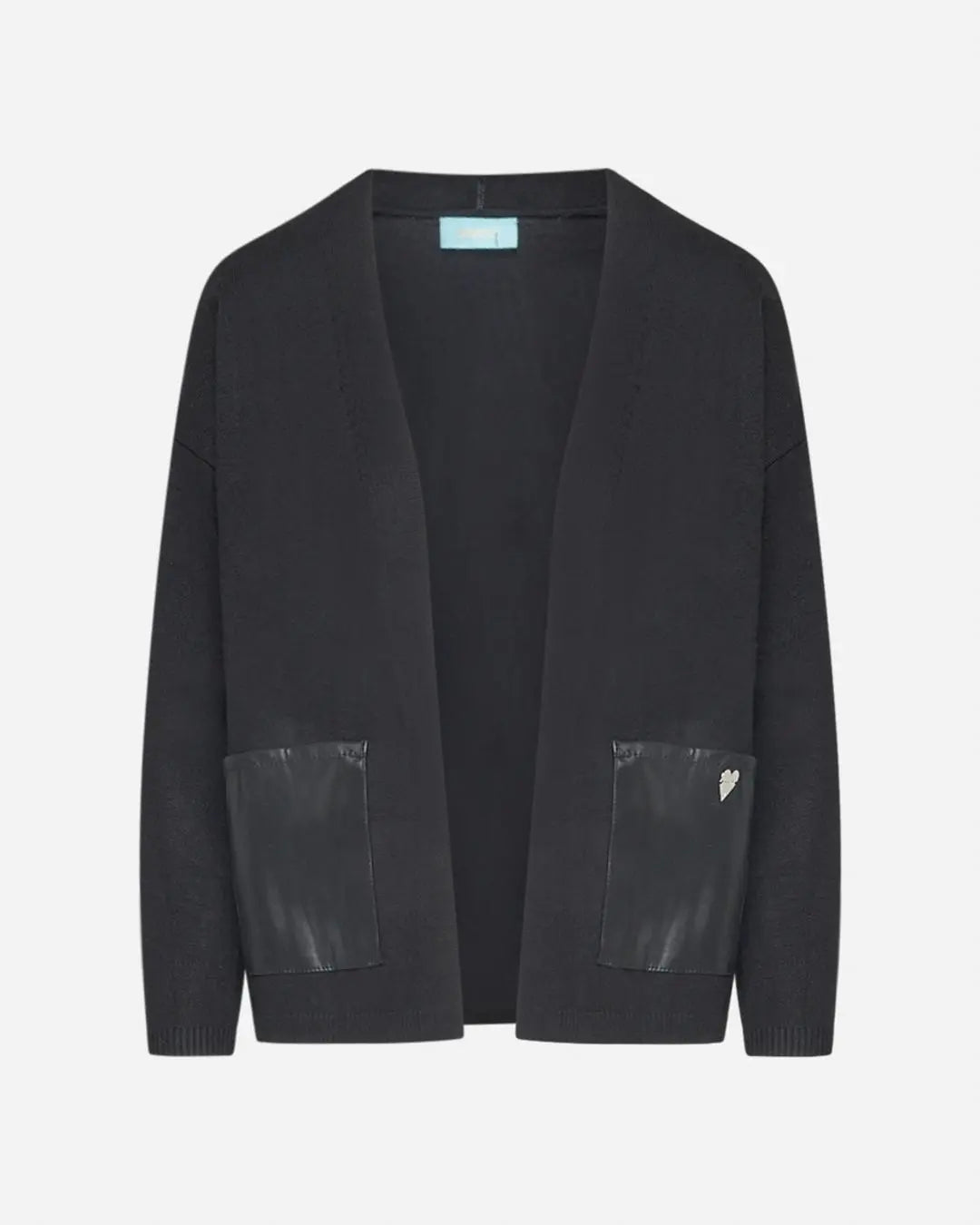 Cardigan con inserti in similpelle Nero DORABELLA
