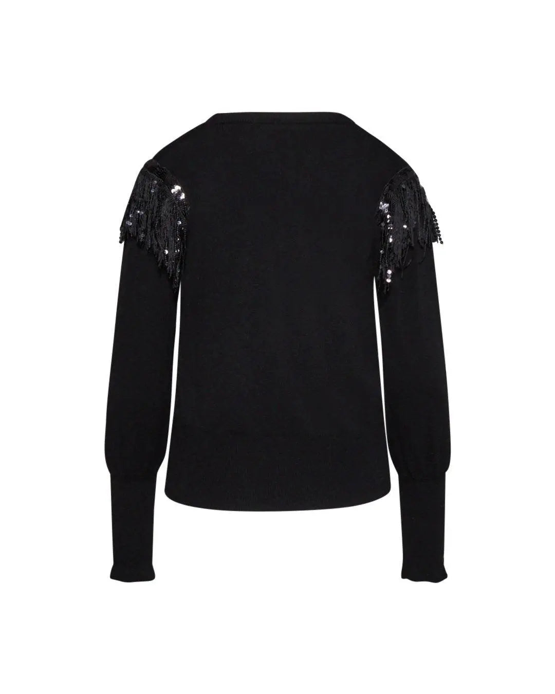 Cardigan con paillettes su spalla NERO IRONICA