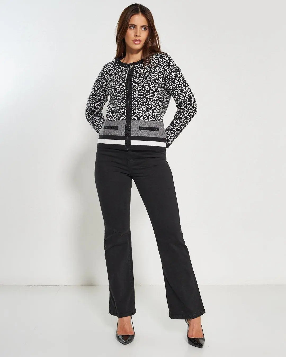 Cardigan con zip Nero DORABELLA