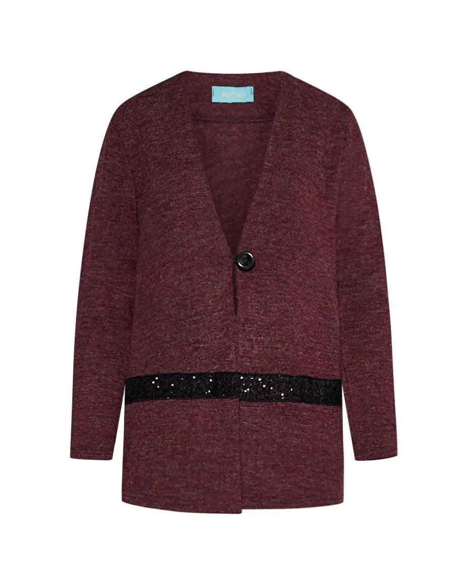 Cardigan dettaglio paillettes BORDEAUX DORABELLA