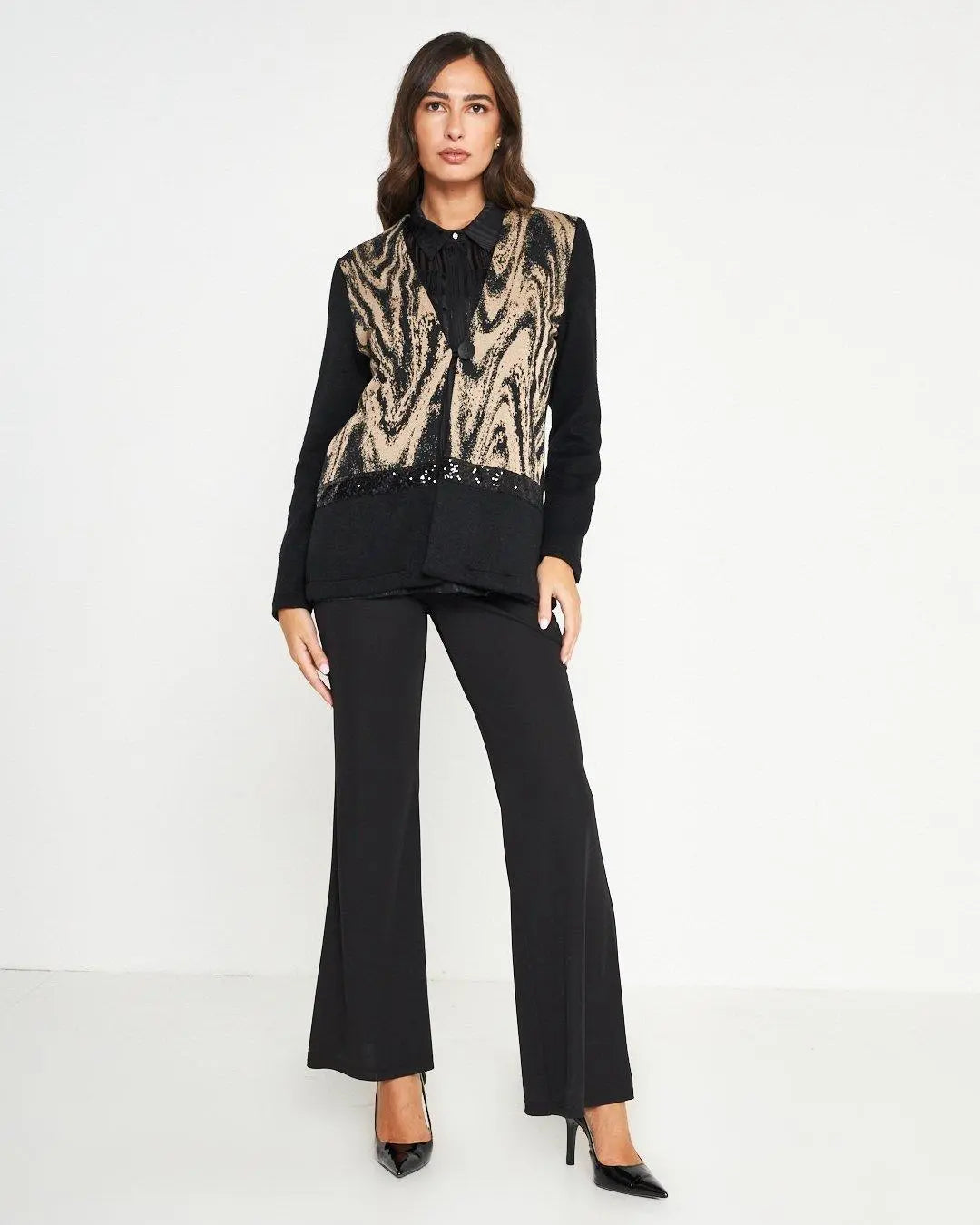 Cardigan jacquard NERO DORABELLA