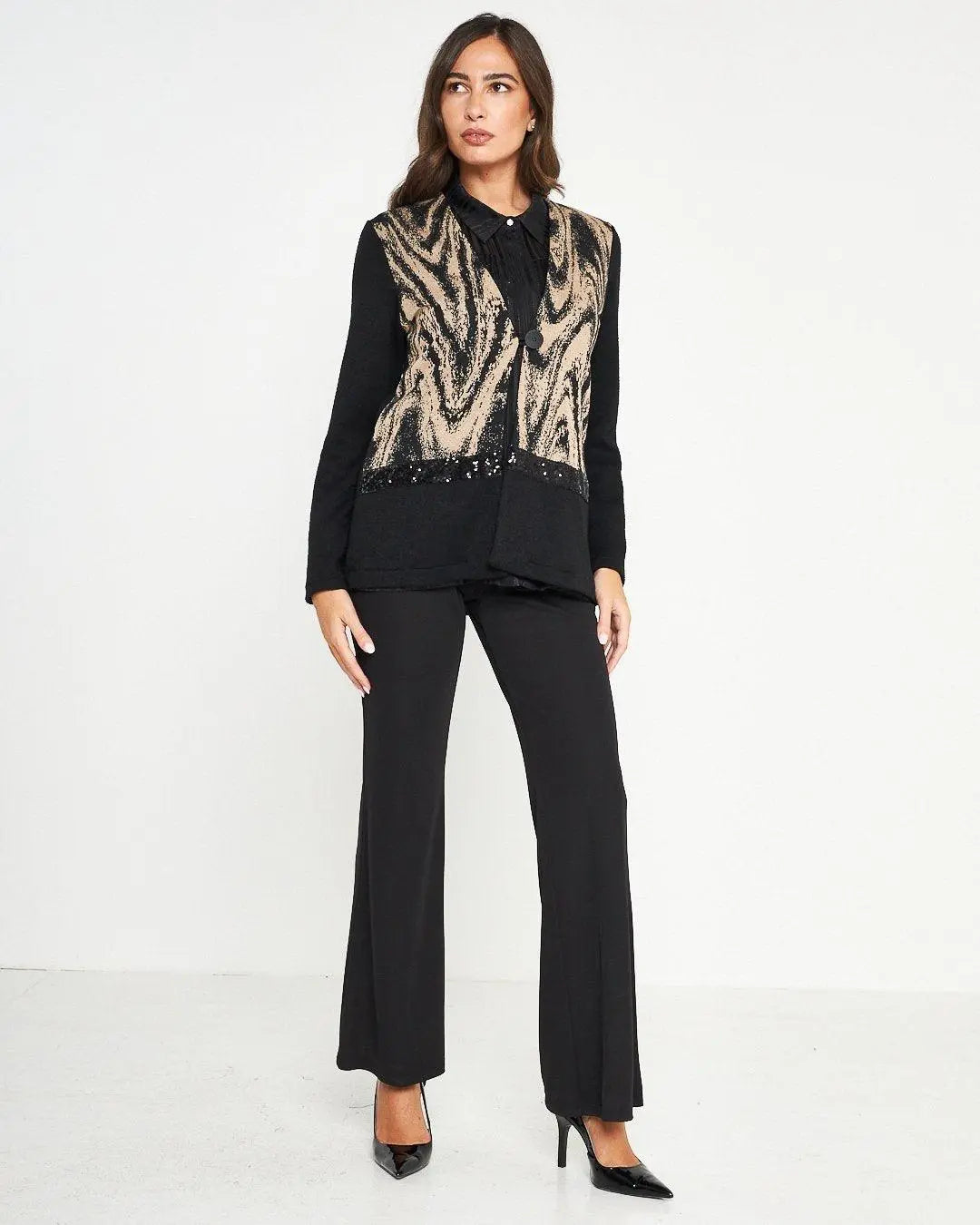 Cardigan jacquard NERO DORABELLA