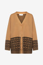 Cardigan jacquard geometrico CAMMELLO IRONICA