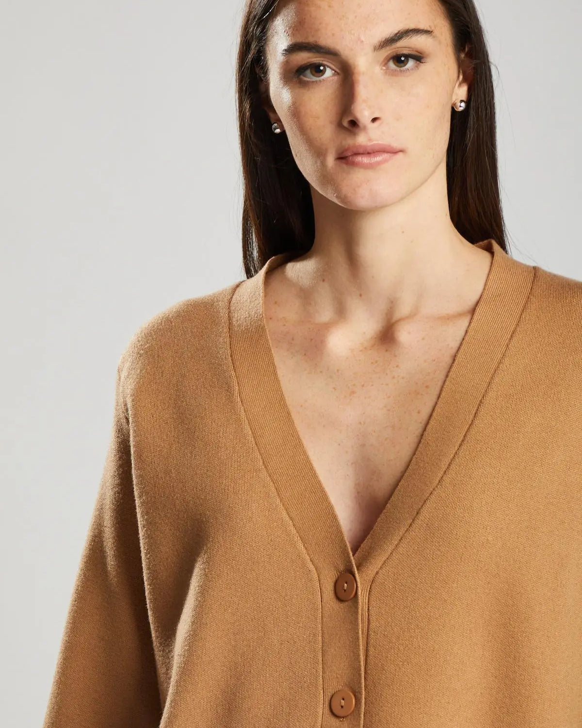 Cardigan jacquard geometrico CAMMELLO IRONICA